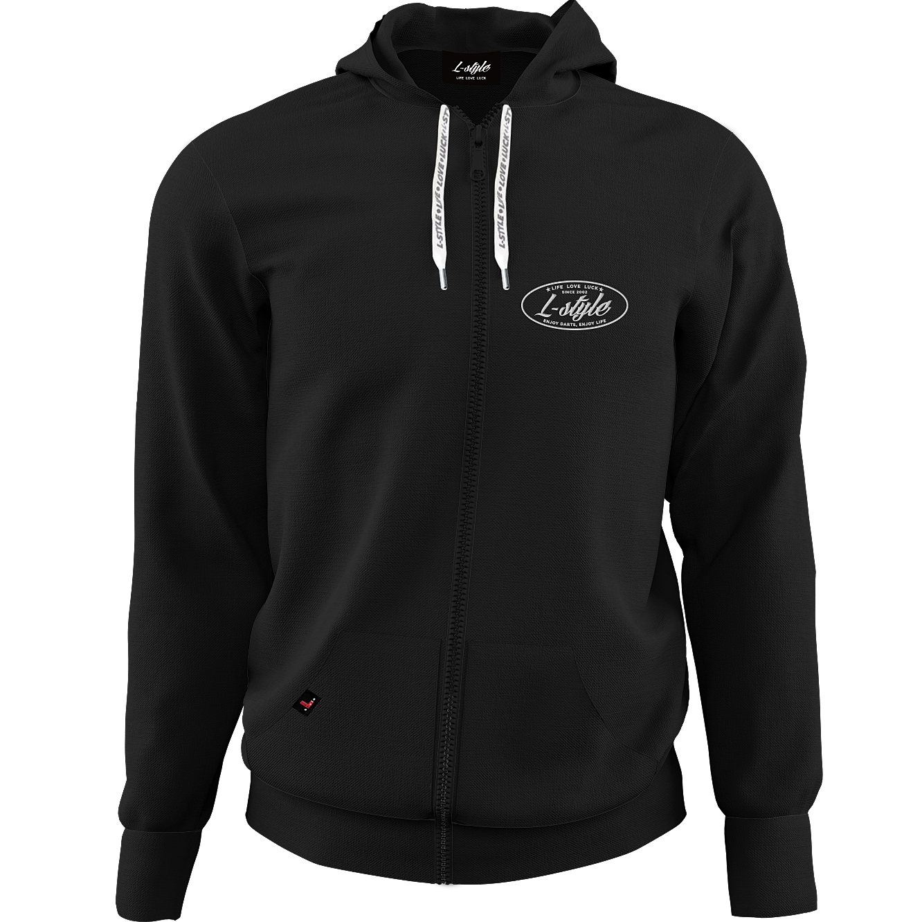 L Style Zip Hoodie Schwarz
